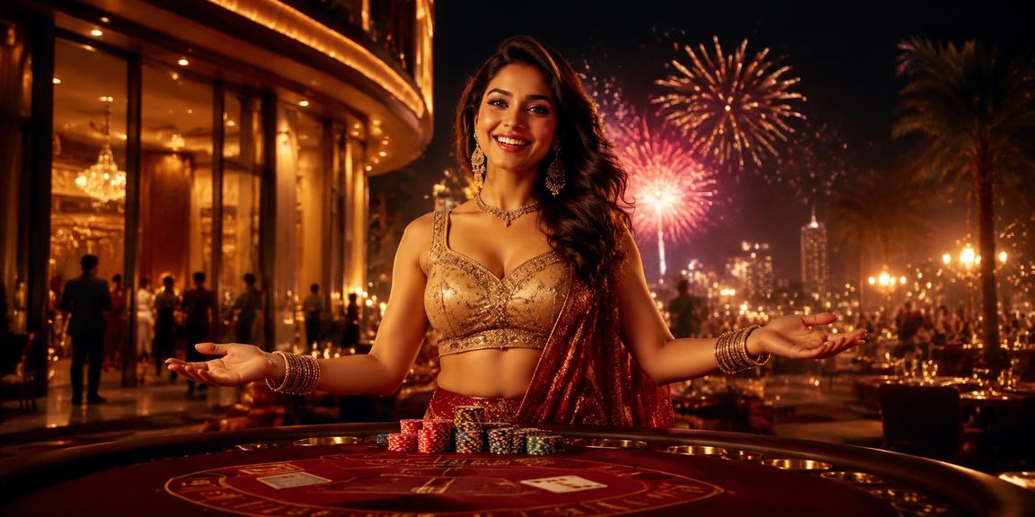Indian live casino player enjoying Andar Bahar game at night market